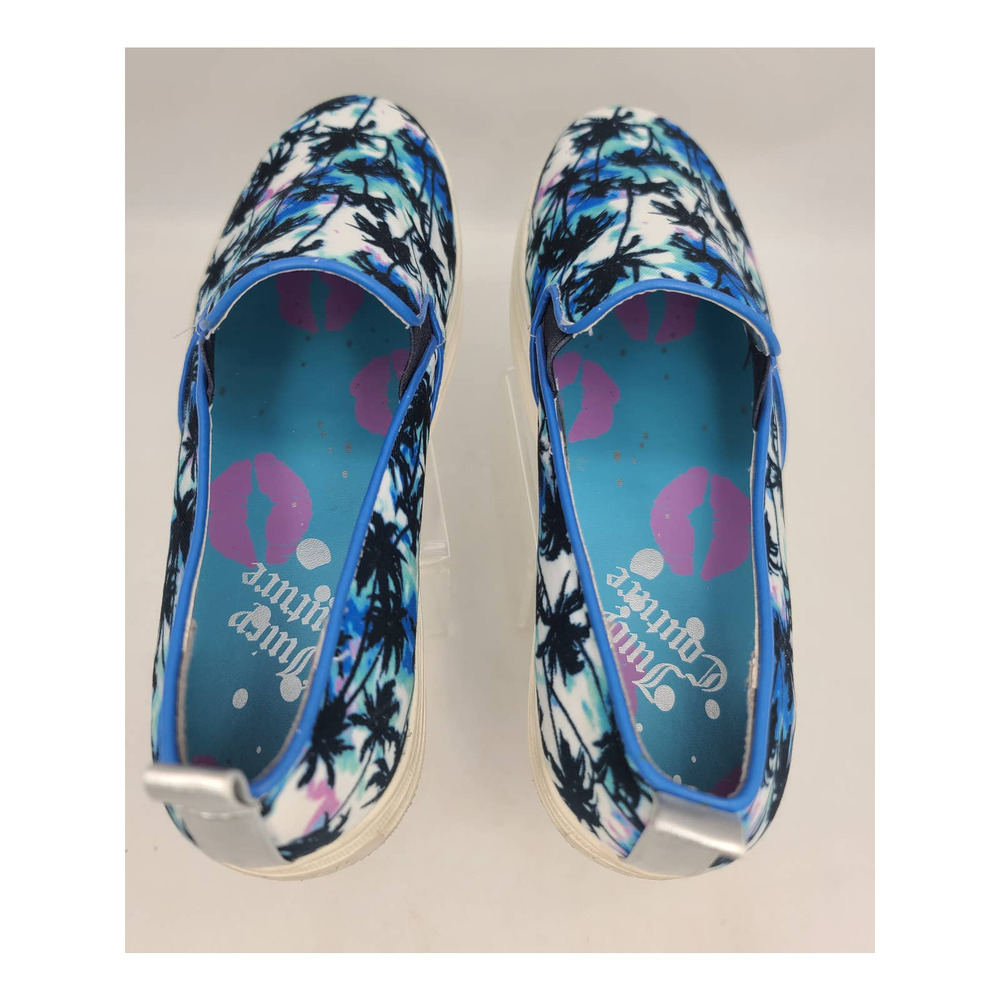 Juicy Couture Nicky Blue Palm Tree Platform Slip-On Sneakers Size 8 1/2 M - Picture 5 of 8